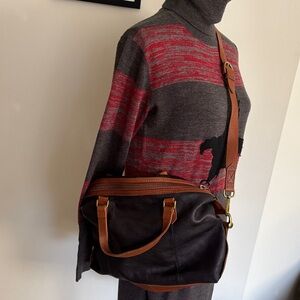 Madewell Kensington Satchel Ladies Brown Leather Crossbody Tan Straps Bag